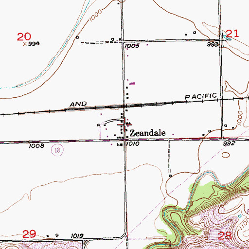 Topographic Map of Zeandale Community Church, KS