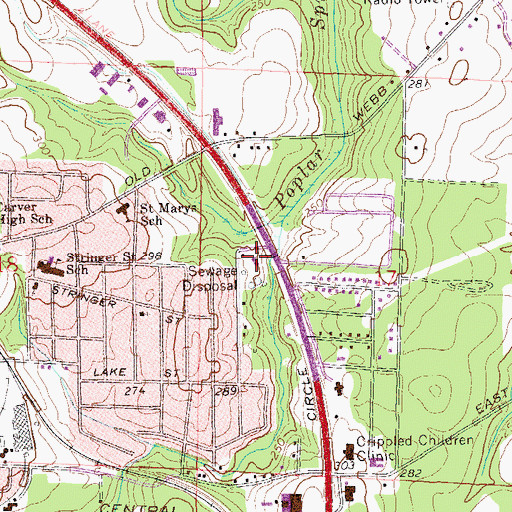 Topographic Map of Dothan Fire Department Station 5, AL