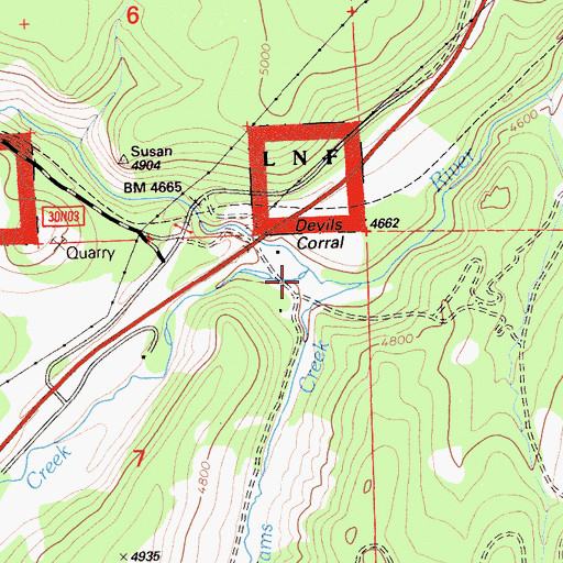 Topographic Map of Willard Creek, CA
