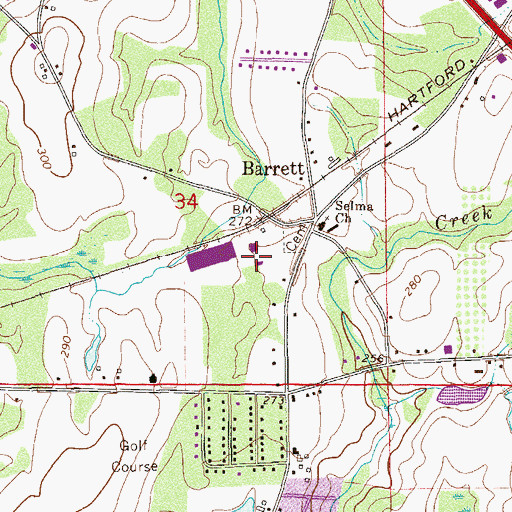 Topographic Map of Dothan Fire Department Station 2, AL