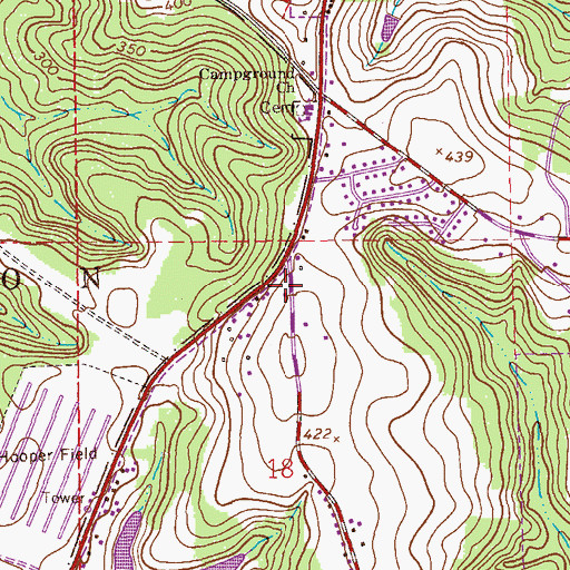 Topographic Map of Chancey Fire Station, AL