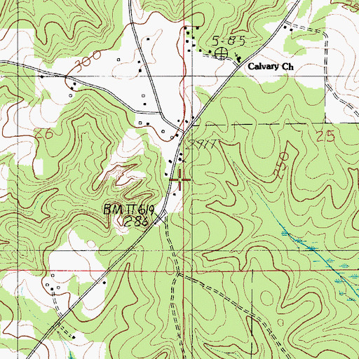 Topographic Map of Rabun Volunteer Fire Department Station 1, AL