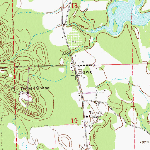 Topographic Map of Cowikee Volunteer Fire Department, AL