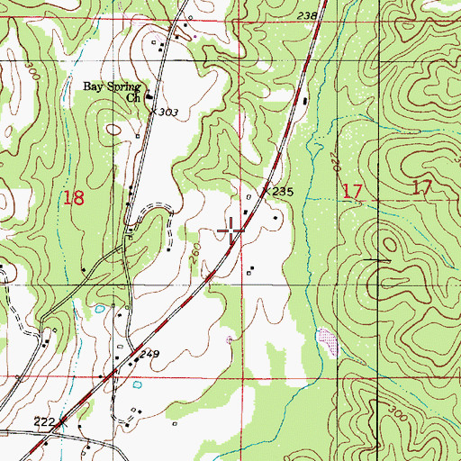 Topographic Map of Friendship Volunteer Fire Department, AL