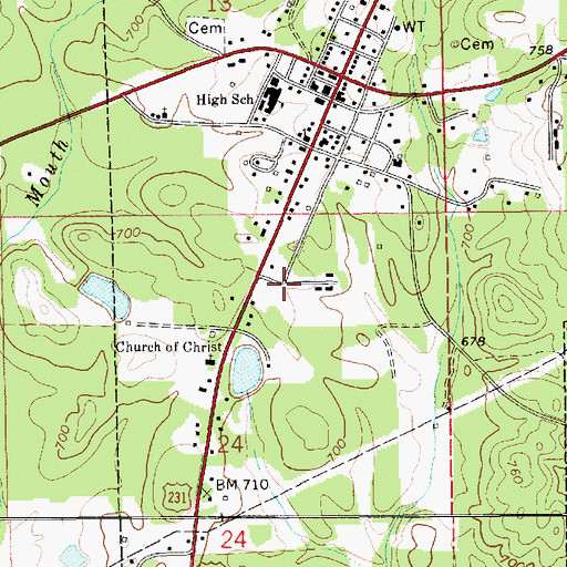 Topographic Map of Rockford Volunteer Fire Department, AL