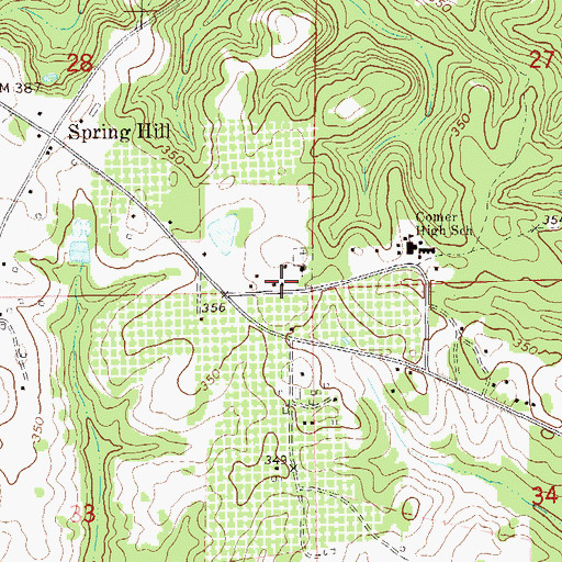 Topographic Map of Spring Hill Volunteer Fire Department, AL