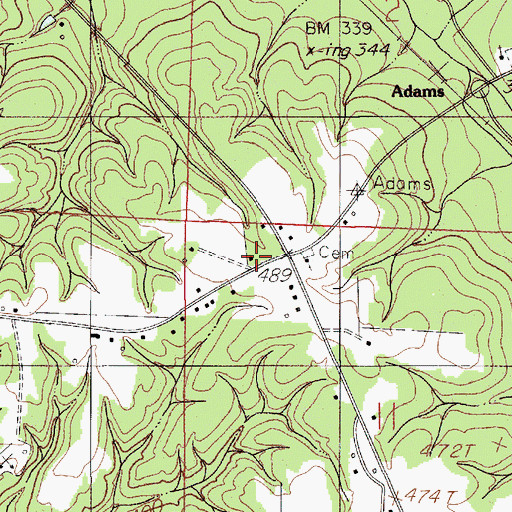 Topographic Map of South Chilton Fire and Rescue, AL