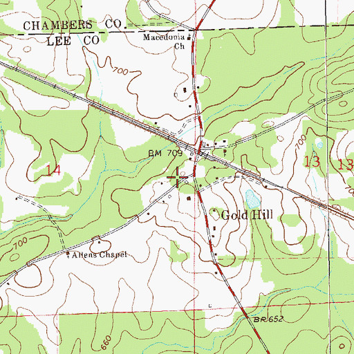 Topographic Map of Farmville Volunteer Fire Department Station 2, AL