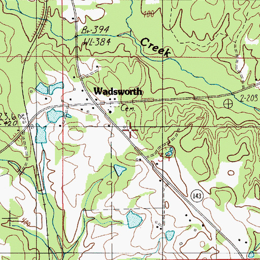 Topographic Map of Marbury Fire Department, AL