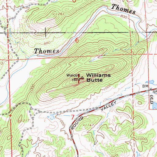 Topographic Map of Williams Butte, CA