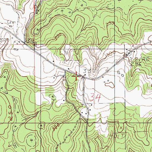Topographic Map of Johnsonville Volunteer Fire Department, AL