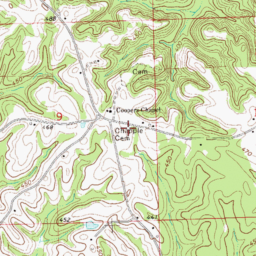 Topographic Map of Warriorstand Volunteer Fire Department, AL