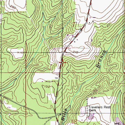 Topographic Map of Lambeth Community Volunteer Fire Department, AL