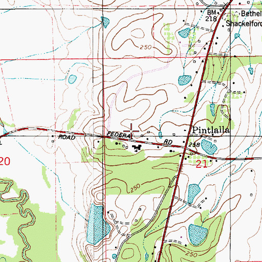 Topographic Map of Pintlala Volunteer Fire Department Station 1, AL