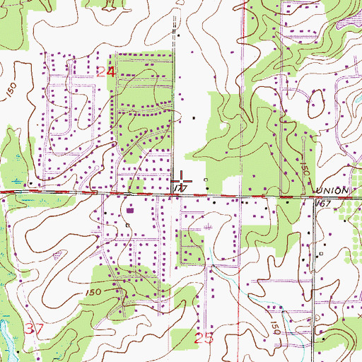 Topographic Map of Theodore Tillmans Corner Volunteer Fire Department, AL