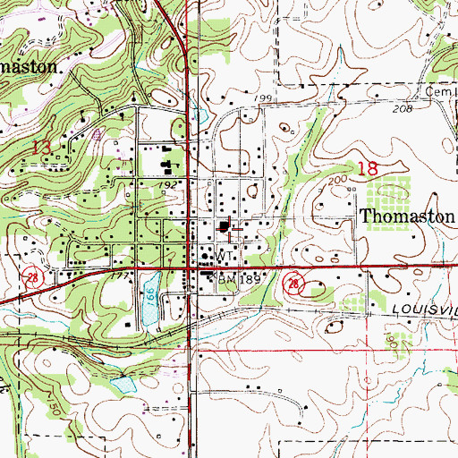 Topographic Map of Thomaston Volunteer Fire Department Station 1, AL