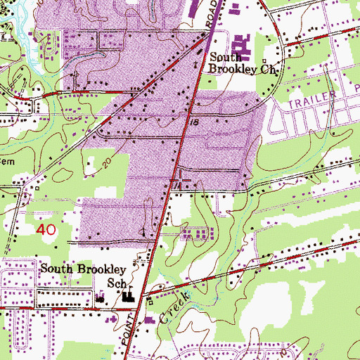 Topographic Map of Mobile Fire Rescue Department L L Petrey Fire Station, AL