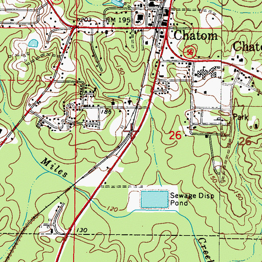 Topographic Map of Chatom Volunteer Fire Department, AL