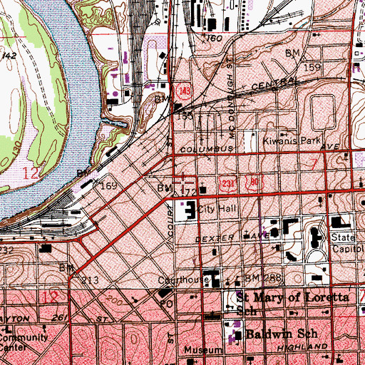 Topographic Map of Montgomery Fire Department Headquarters, AL