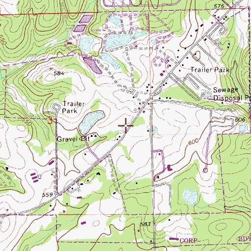 Topographic Map of Southwest Lee County Fire Protection Station 1, AL