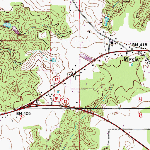 Topographic Map of Mexia Volunteer Fire Department, AL