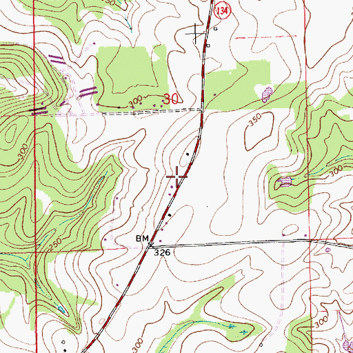 Topographic Map of Ino Volunteer Fire Department, AL