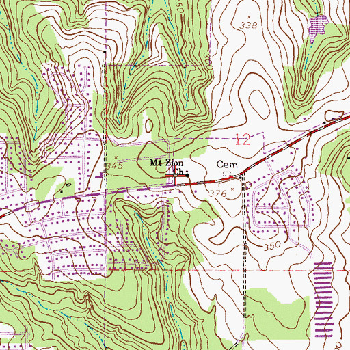 Topographic Map of Enterprise Fire Department Eastside Station, AL
