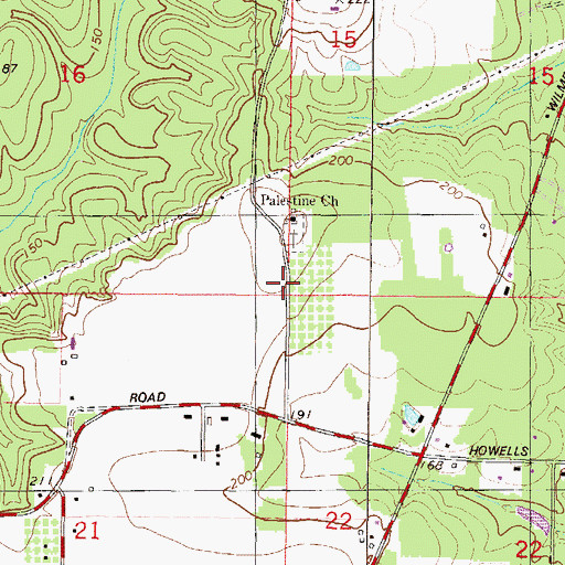 Topographic Map of Tanner Williams Volunteer Fire Department, AL