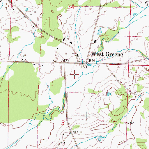 Topographic Map of West Greene Volunteer Fire Department, AL