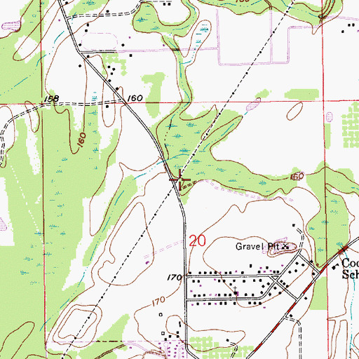 Topographic Map of North Montgomery County Volunteer Fire Department, AL