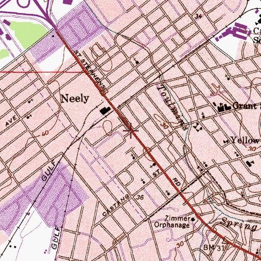 Topographic Map of Prichard Fire Department Station 4, AL