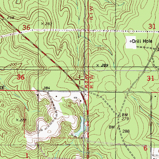 Topographic Map of Turnerville Volunteer Fire Department Station 1, AL
