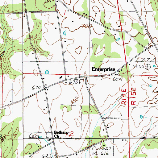 Topographic Map of Enterprise Volunteer Fire and Rescue Station 1, AL