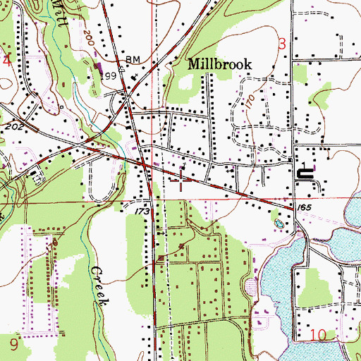 Topographic Map of Millbrook Ambulance Service, AL