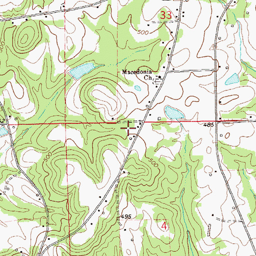 Topographic Map of Reeltown - Macedonia Fire Department, AL