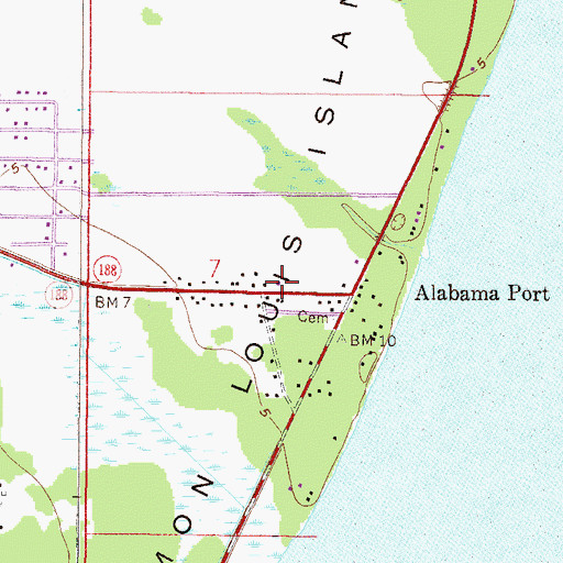Topographic Map of Alabama Port Volunteer Fire and Rescue Department, AL