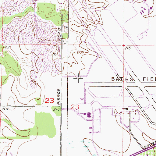 Topographic Map of Mobile Fire Rescue Department Bates Field Fire Station, AL