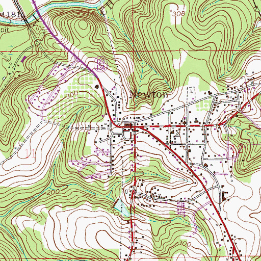 Topographic Map of Newton Fire Department, AL
