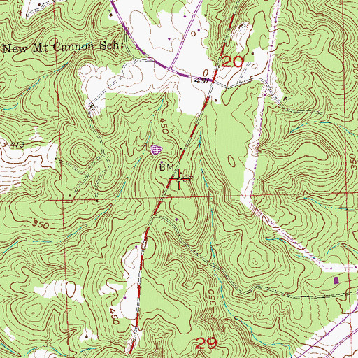 Topographic Map of Cottonton Volunteer Fire Department Station 1, AL