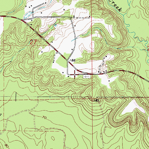 Topographic Map of Finchburg Volunteer Fire Department, AL