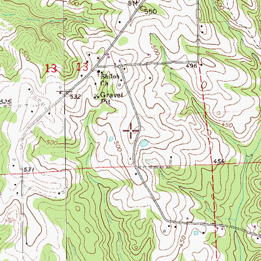 Topographic Map of Brownville Volunteer Fire Department, AL