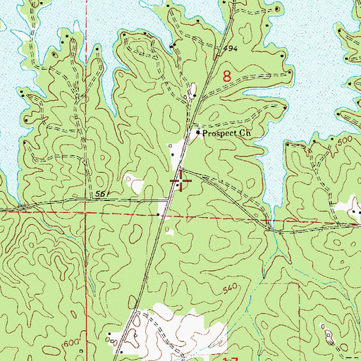 Topographic Map of Kowaliga Volunteer Fire Department, AL