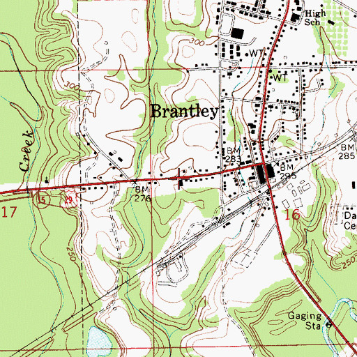 Topographic Map of Brantley Fire and Rescue, AL