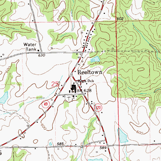 Topographic Map of Reeltown Volunteer Fire Department, AL