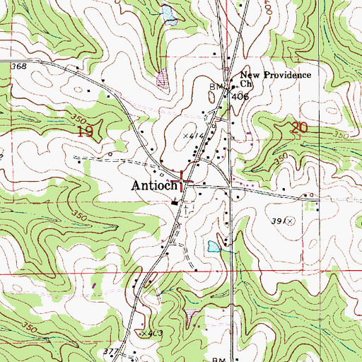 Topographic Map of Antioch Fire Department, AL