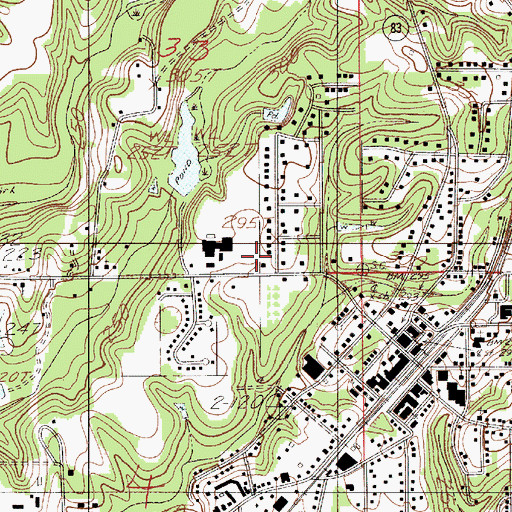 Topographic Map of Evergreen Volunteer Fire Department, AL