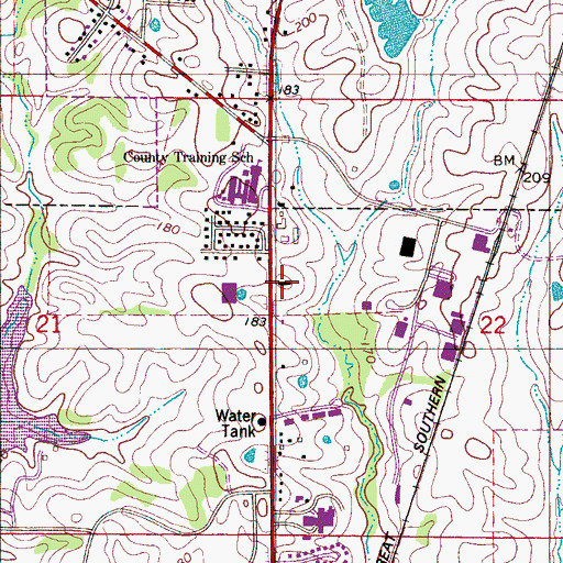 Topographic Map of Livingston Fire and Rescue, AL
