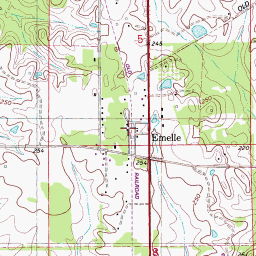 Topographic Map of Emelle Volunteer Fire Department, AL