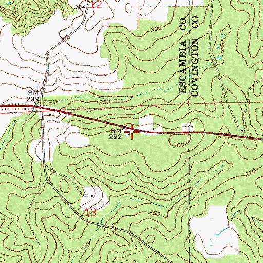 Topographic Map of Dixie Volunteer Fire Department, AL