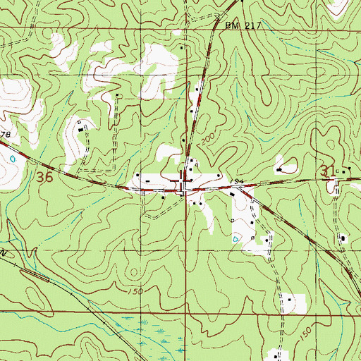 Topographic Map of Tibbie Volunteer Fire Department, AL